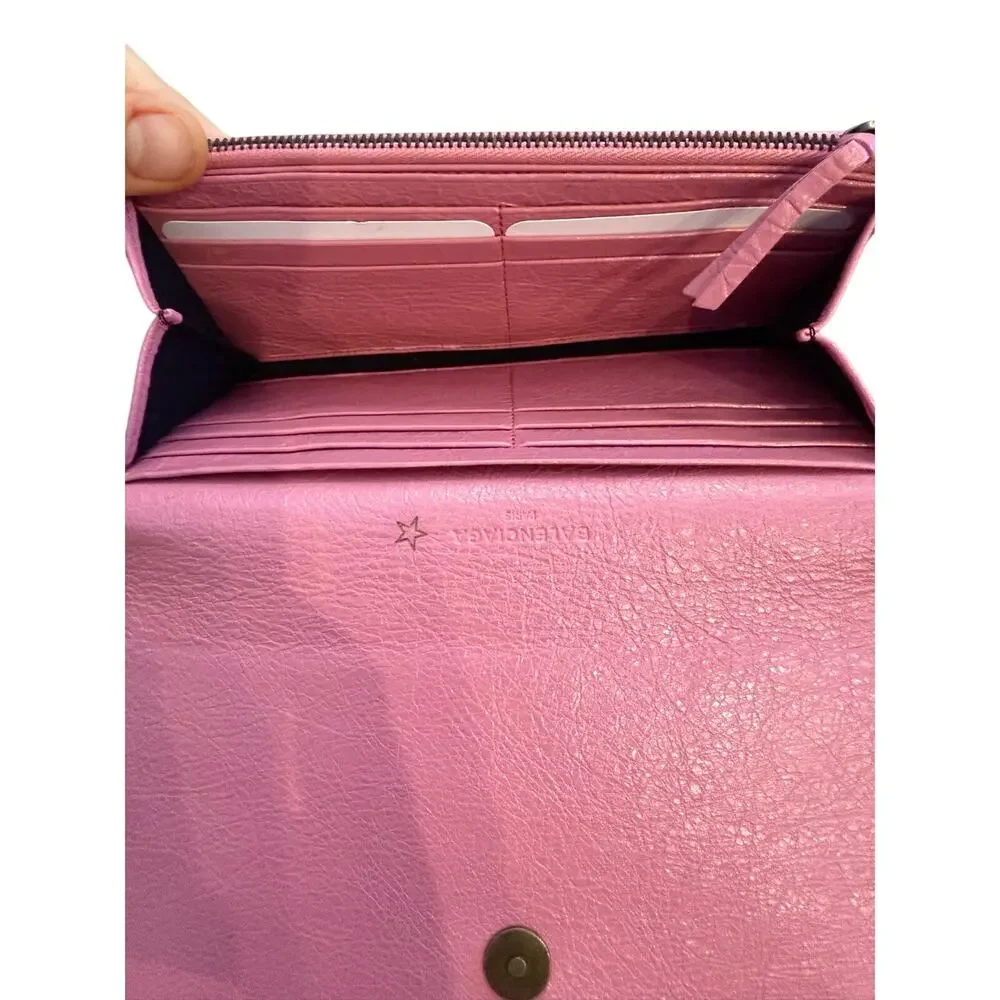 Balenciaga Pink Leather Wallet NEW